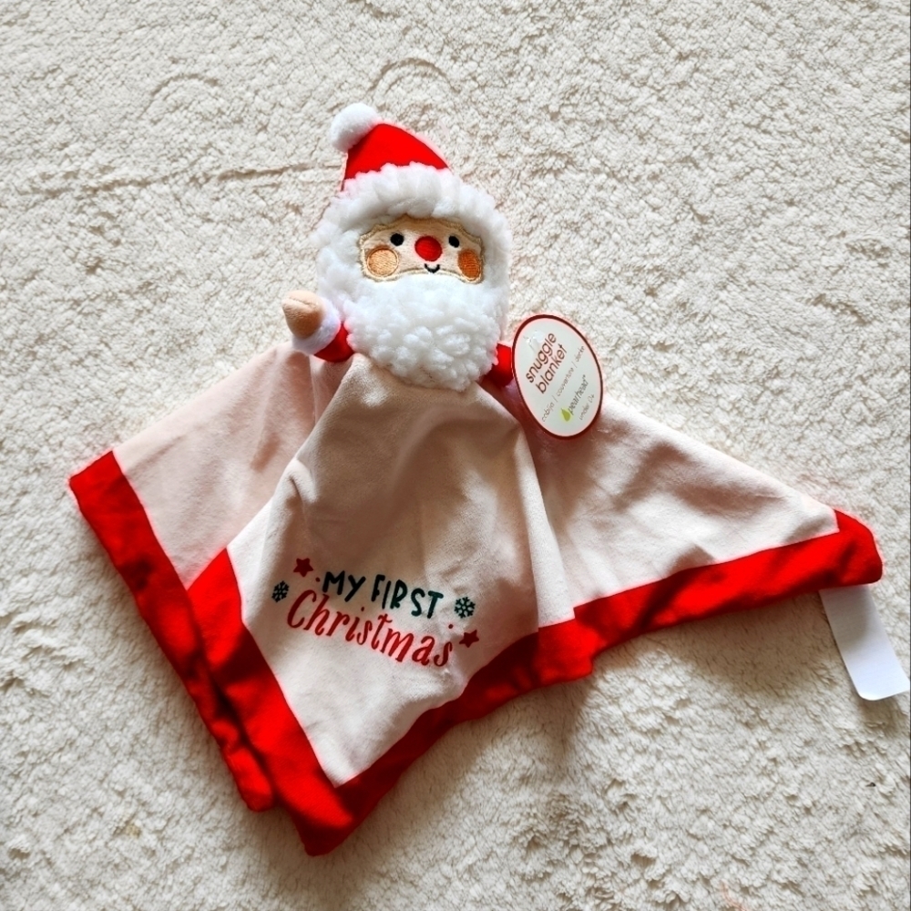 New baby boy and girl newborn "My first Christmas" Santa snuggle blanket